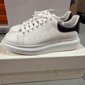 Alexander McQueen White Sneakers with Black Accent